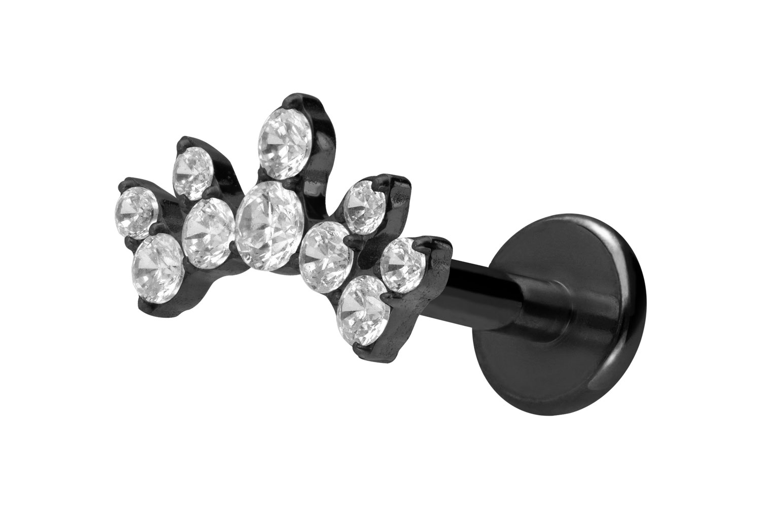 Titan Labret Piercing mit Innengewinde KRISTALLBOGEN